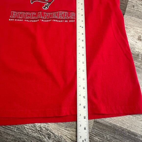 Vintage Y2K 2003 NFL Super Bowl Buccaneers Red Mens XL T-Shirt Graphic - Picture 7 of 8